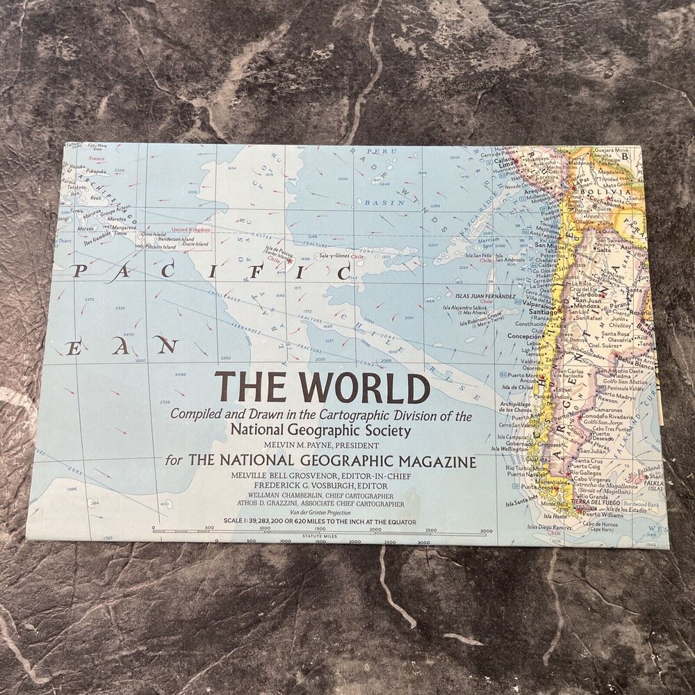 The World Map December 1970 National Geographic Society Planet Earth USSR